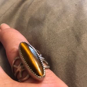 Tigers eye sterling silver ring